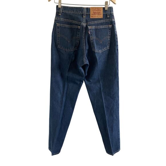 Vintage 90s Levis 550 High Waist Jeans Red Tab Tapered Dark Wash Mom Denim - Picture 2 of 11